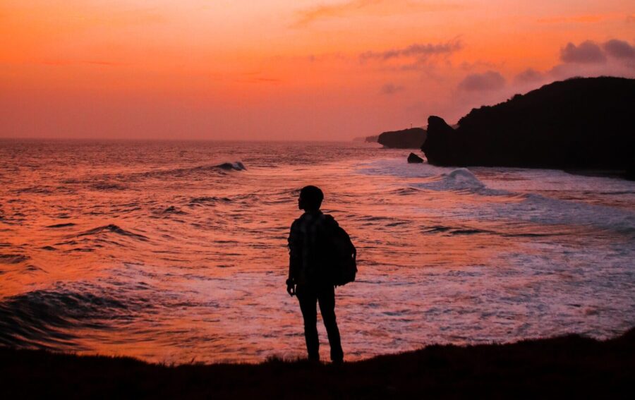 Silhouette on the beach